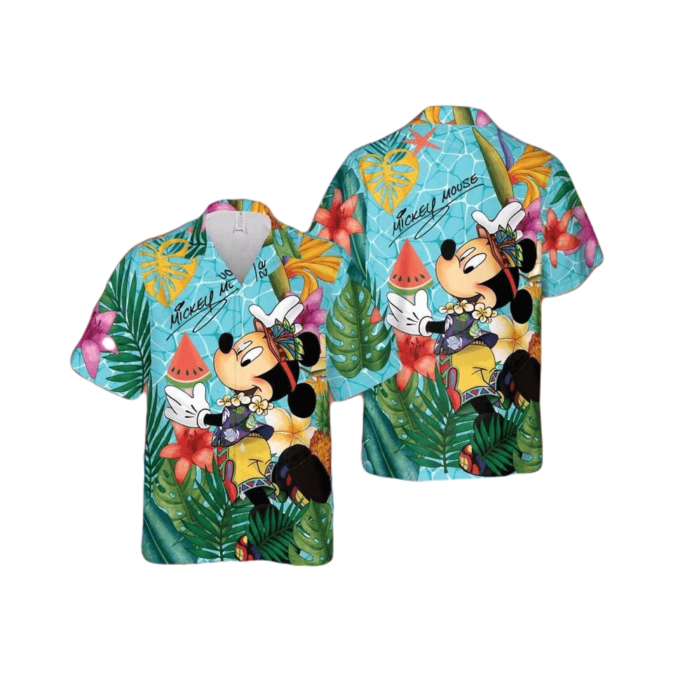 NoClaws MM Hawaii Shirt Disney MM Graphic Signature Summer Vacation Hawaiian Shirt Colorful Unisex