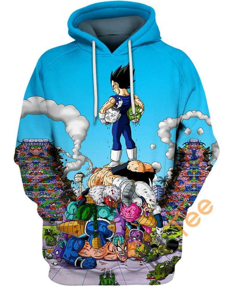 Dragon Ball Hoodie All Kills Of Vegeta Blue Hoodie Dragon Ball Hoodie For Fan