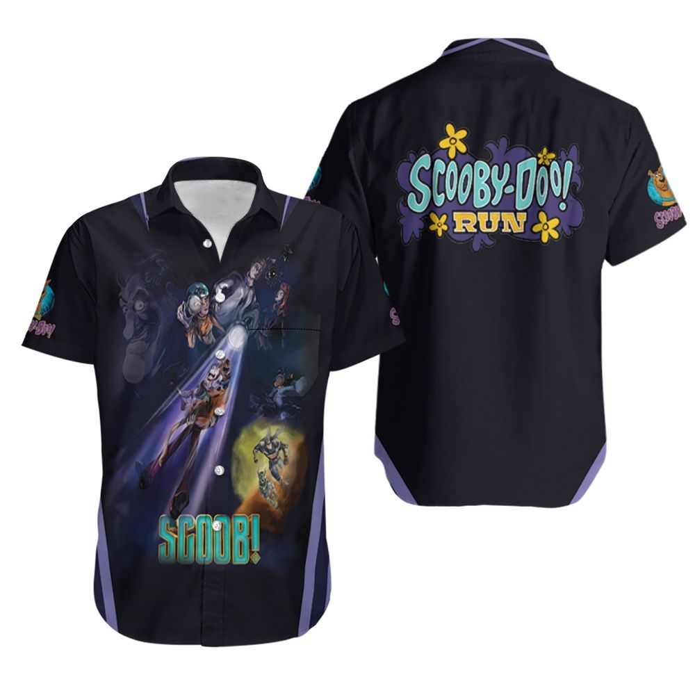 Scooby-Doo Hawaiian Shirt Scooby-Doo Scoob Ghosts Black Hawaii Shirt Cool Scooby-Doo Aloha Shirt