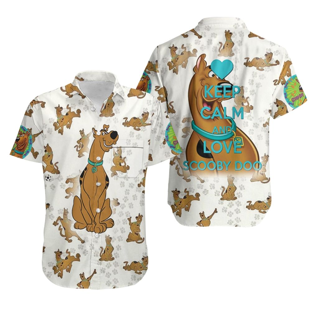 Scooby-Doo Hawaiian Shirt Keep Calm And Love Scooby-Doo Hawaii Shirt Scooby-Doo Aloha Shirt