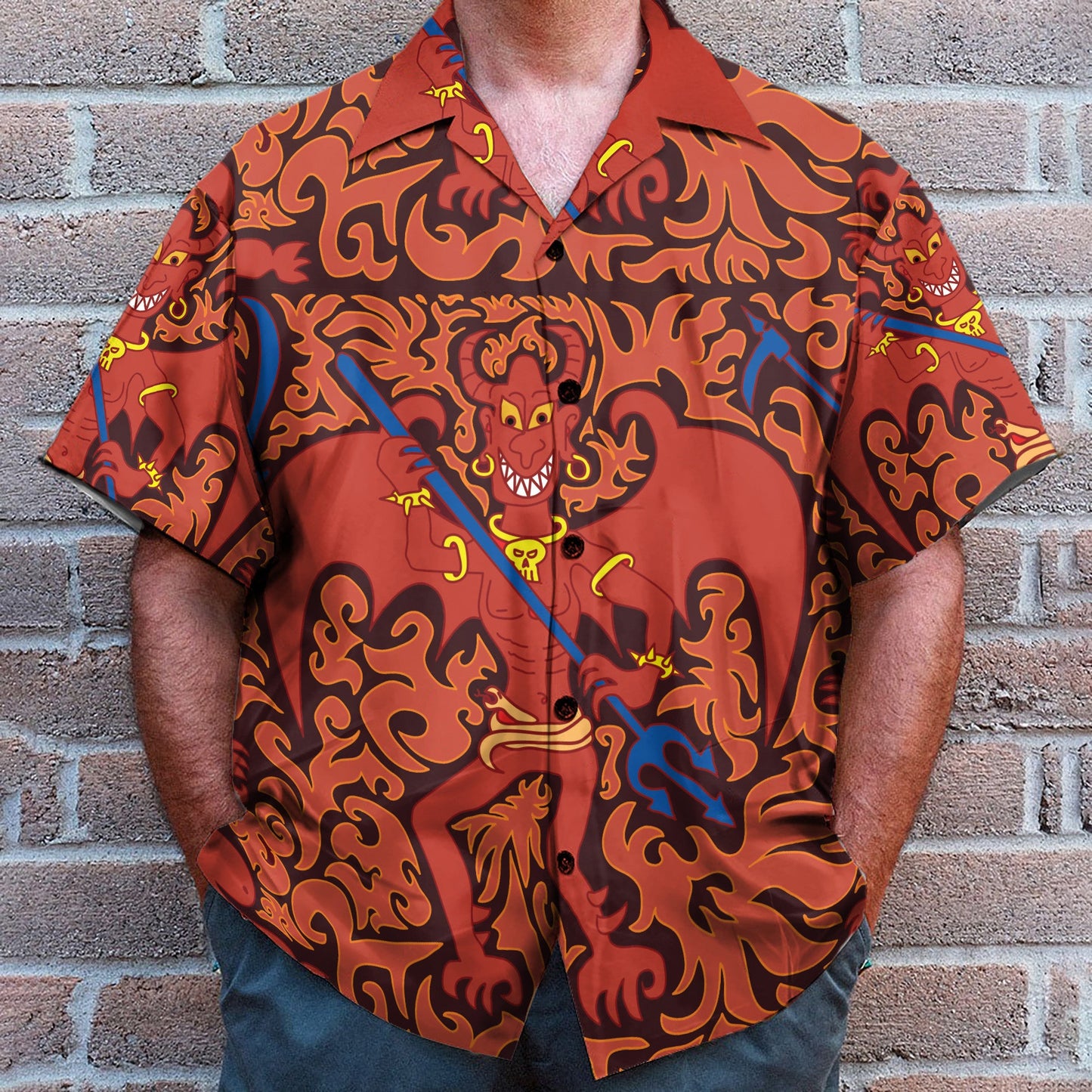 Cartoon Styled Demon Satanic Goth Gothic - Hawaiian Shirt