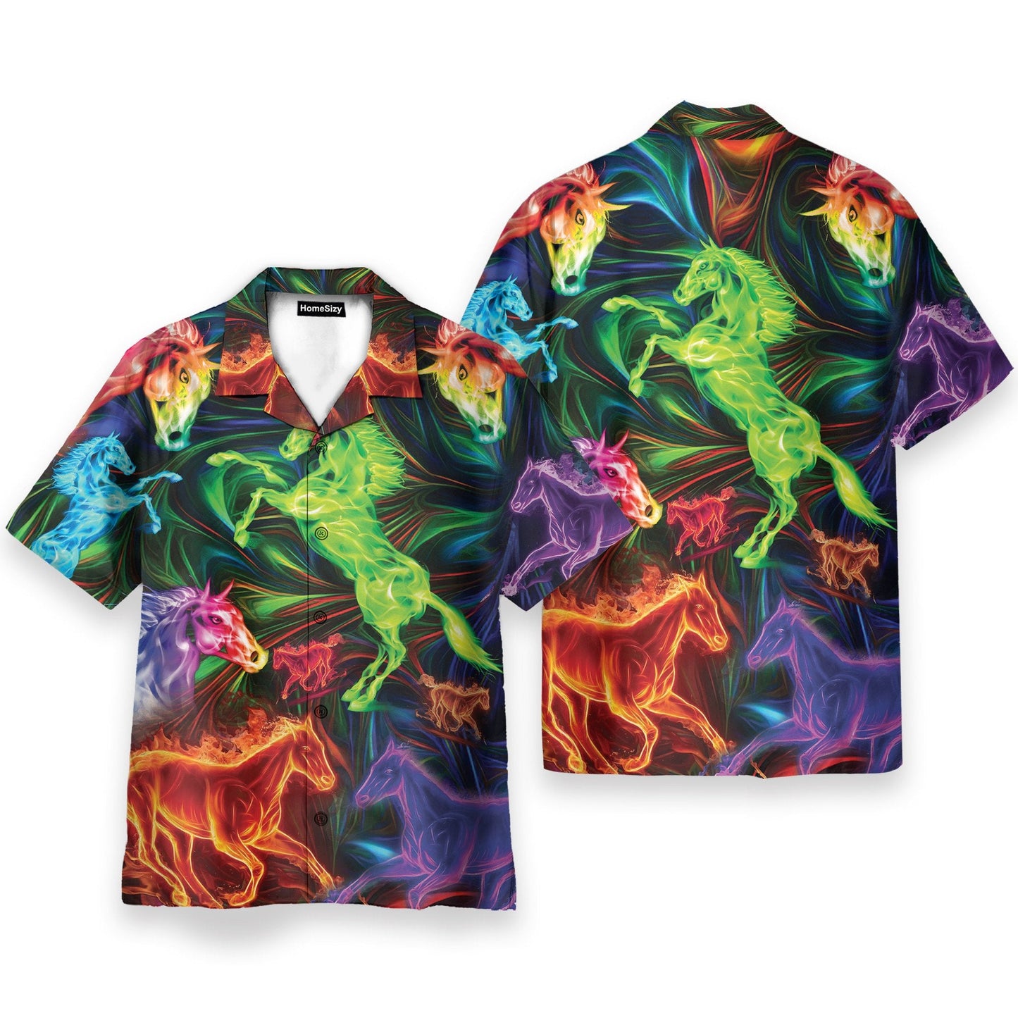 Amazing Horse Men's Button's Up Shirts - Hawaiian Shirt