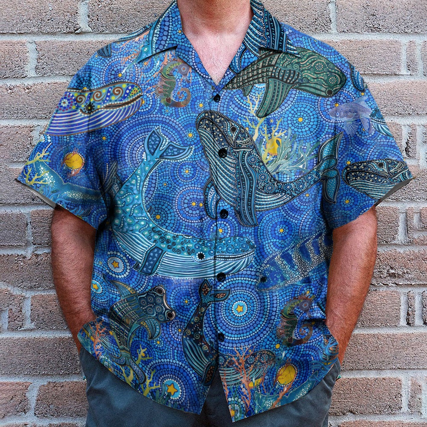 Amazing Whale Men's Button's Up Shirts - Hawaiian Shirt