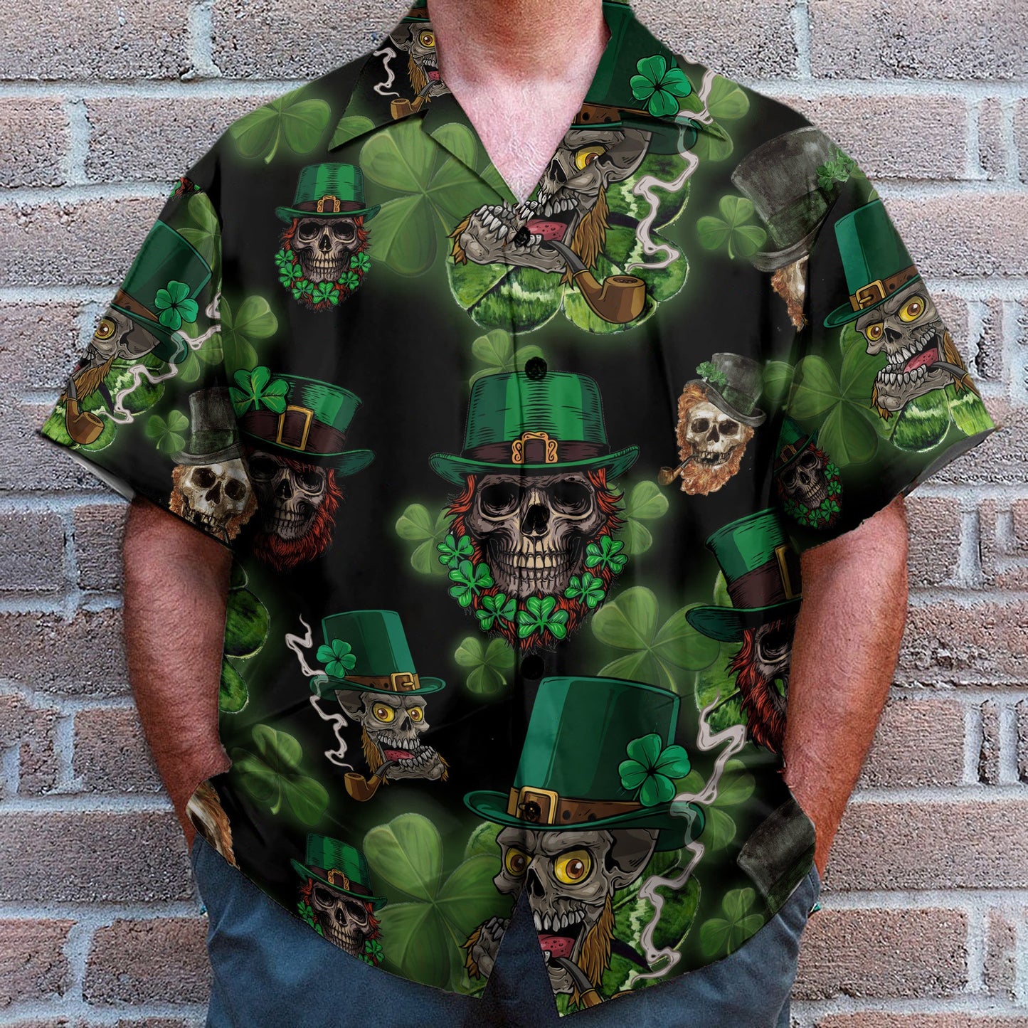 Skull Leprechaun Irish Happy St Patrick's Day - Hawaiian Shirt