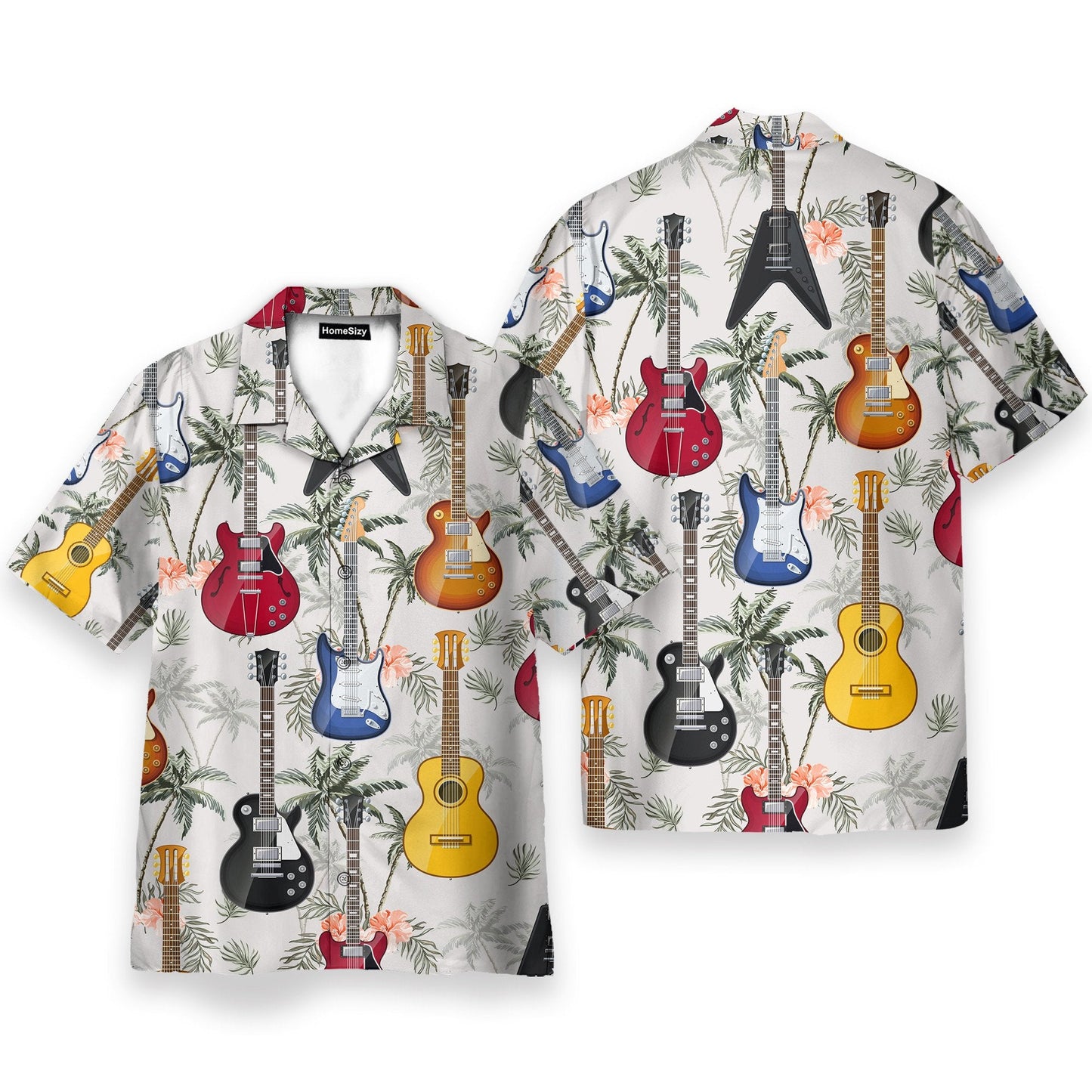 Colorful Guitar Men's Button's Up Shirts - Hawaiian Shirt QT5072702