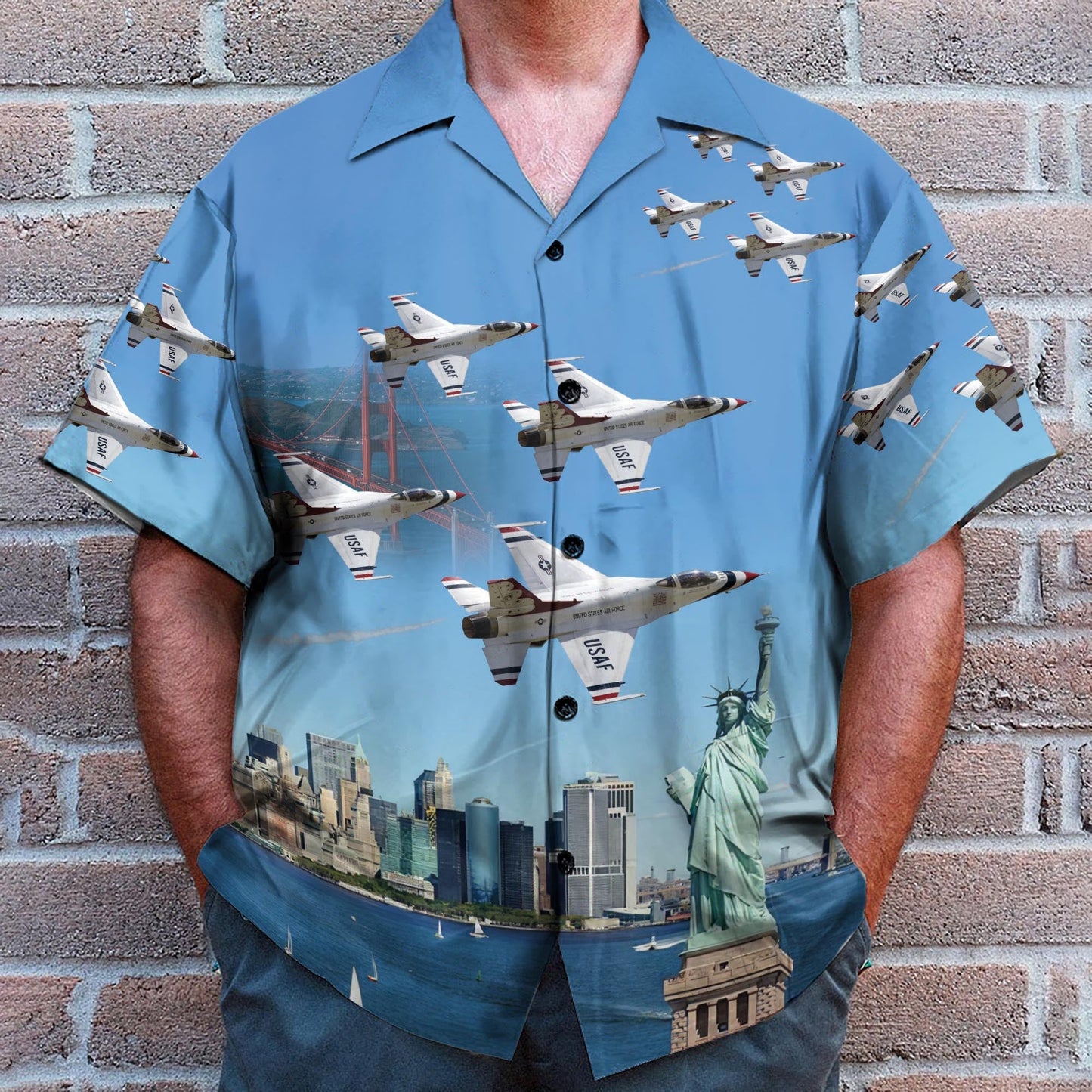 US Air Force Thunderbirds Men's Button's Up Shirts - Hawaiian Shirt