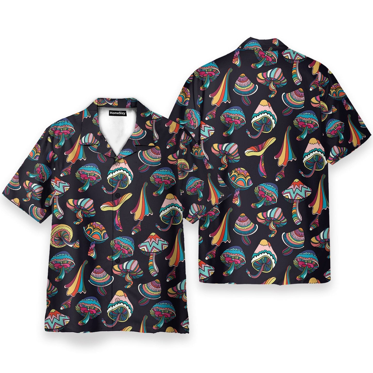 Hippie Mushroom Men's Button's Up Shirts - Hawaiian Shirt