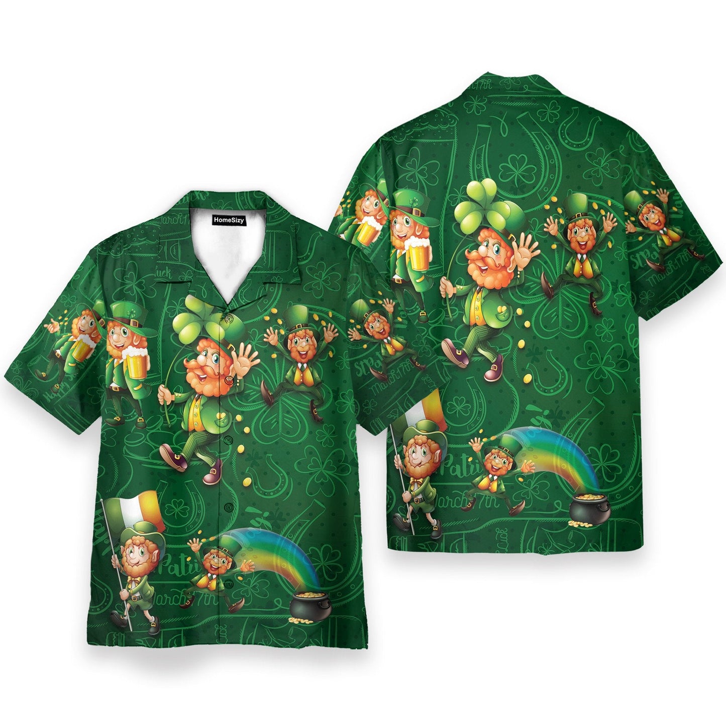 Irish Saint Patrick Day Men's Button's Up Shirts - Hawaiian Shirt