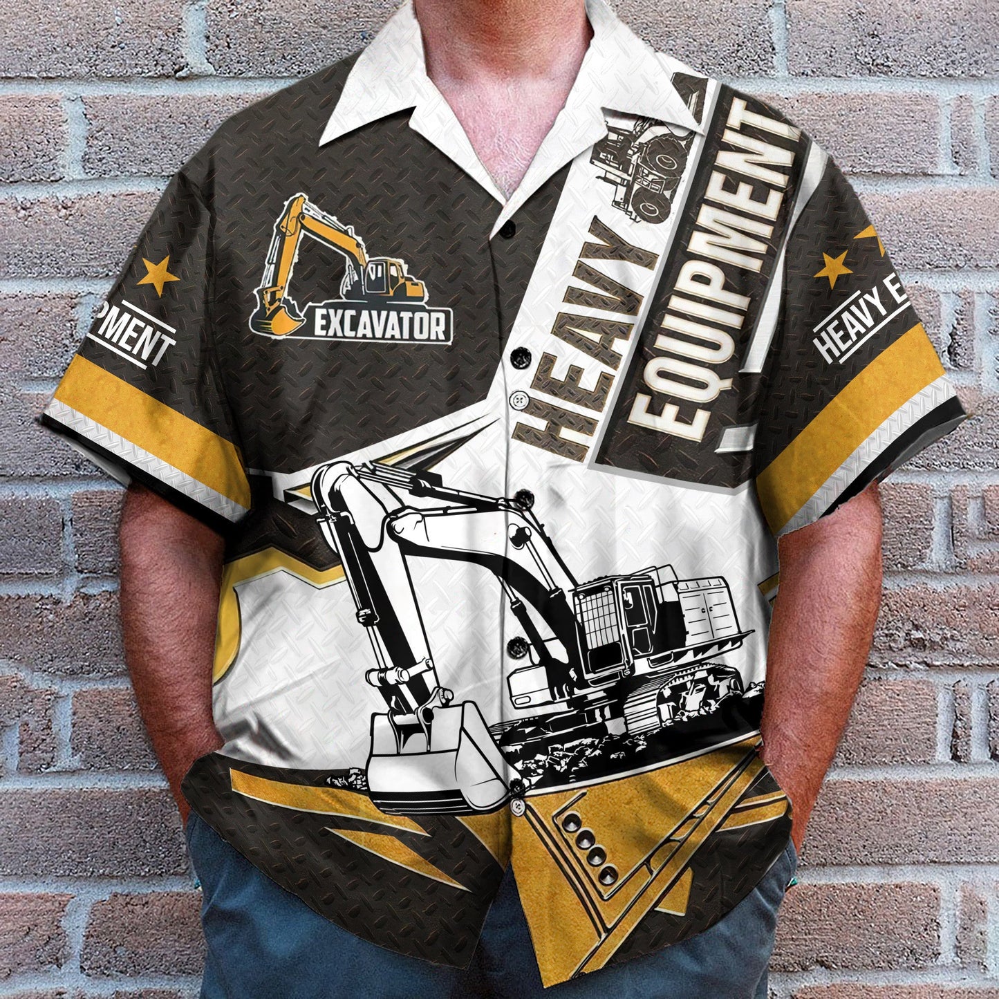 Excavator Heavy Equipment - Hawaiian Shirt