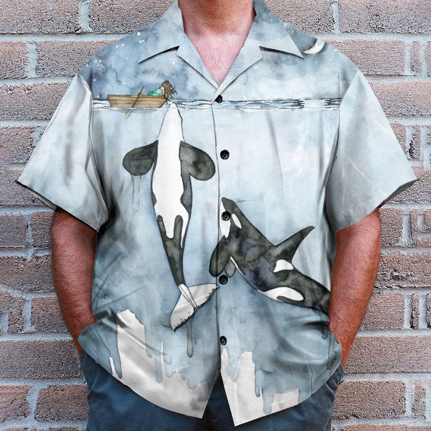 Let Orca Kiss You Men's Button's Up Shirts - Hawaiian Shirt