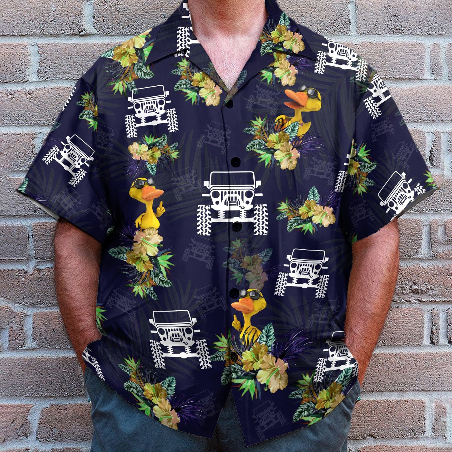 Jeep Duck Funny Button's Up Shirts - Hawaiian Shirt