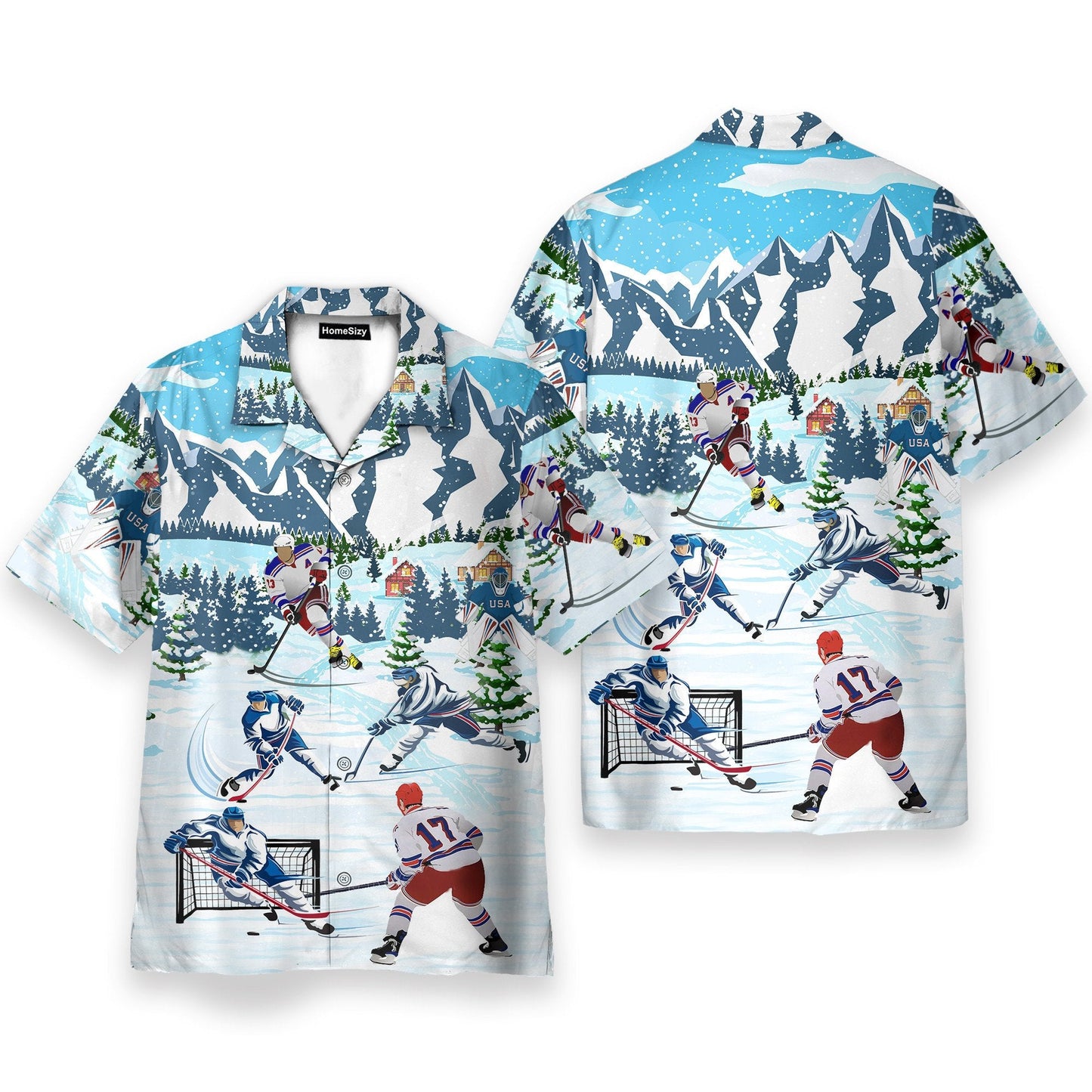 Ice Hockey Men's Button's Up Shirts - Hawaiian Shirt