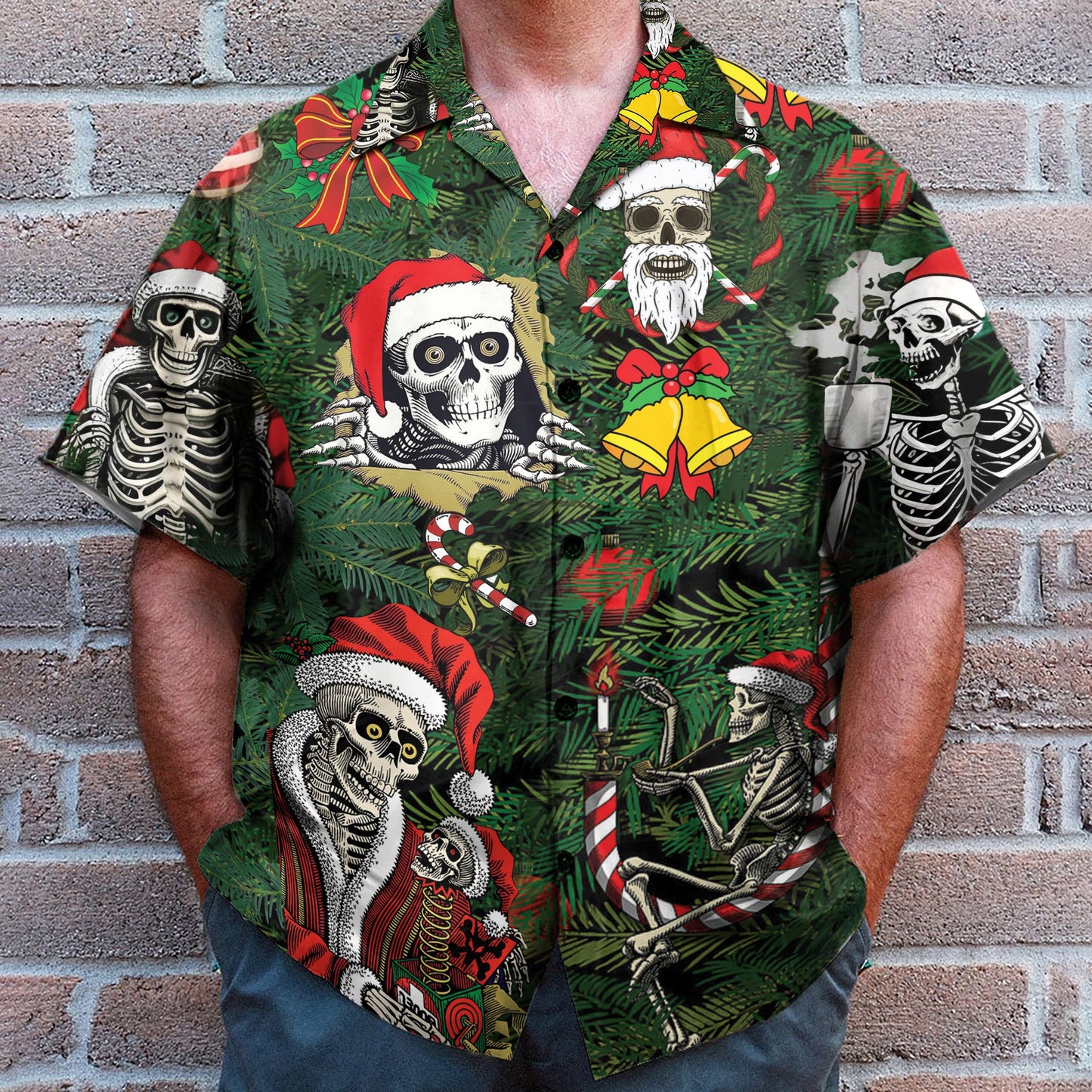Merry Christmas Skulls - Hawaiian Shirt