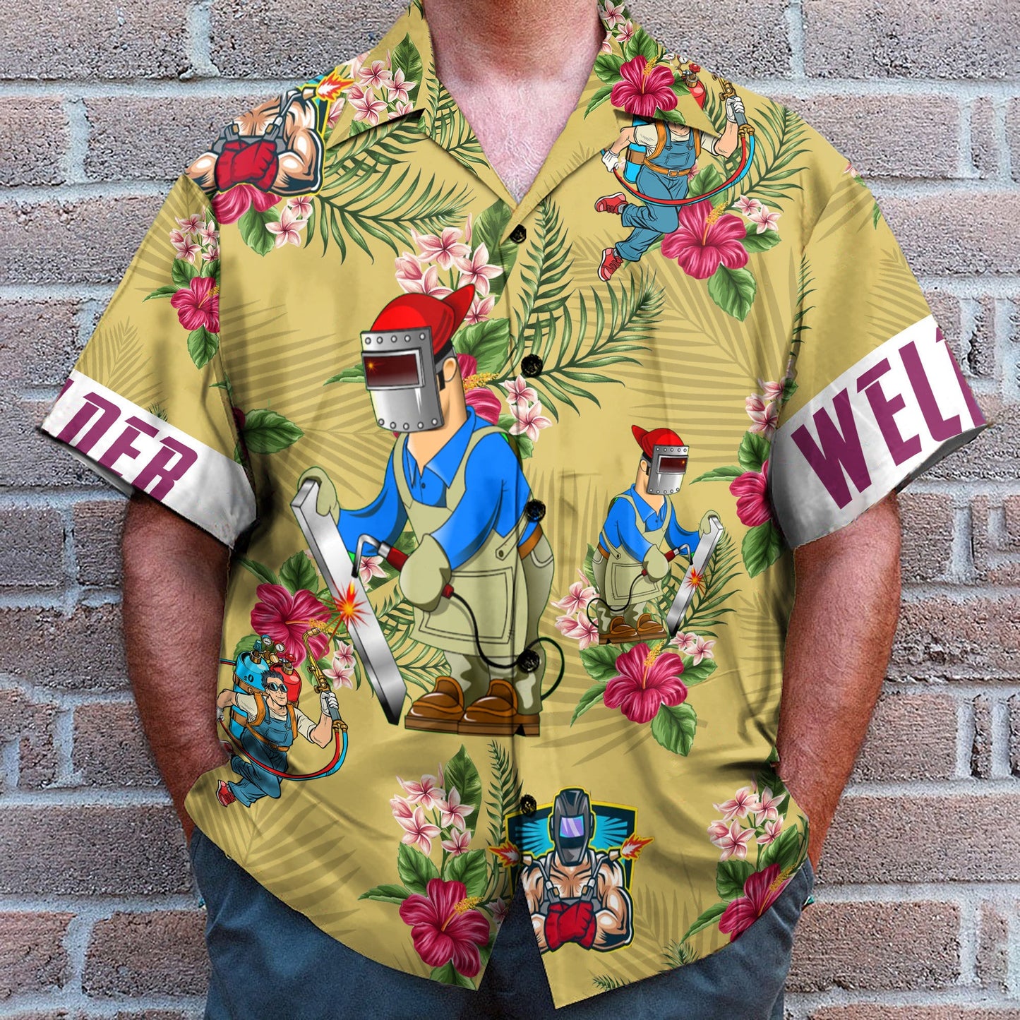 Welder Men's Button's Up Shirts - Hawaiian Shirt