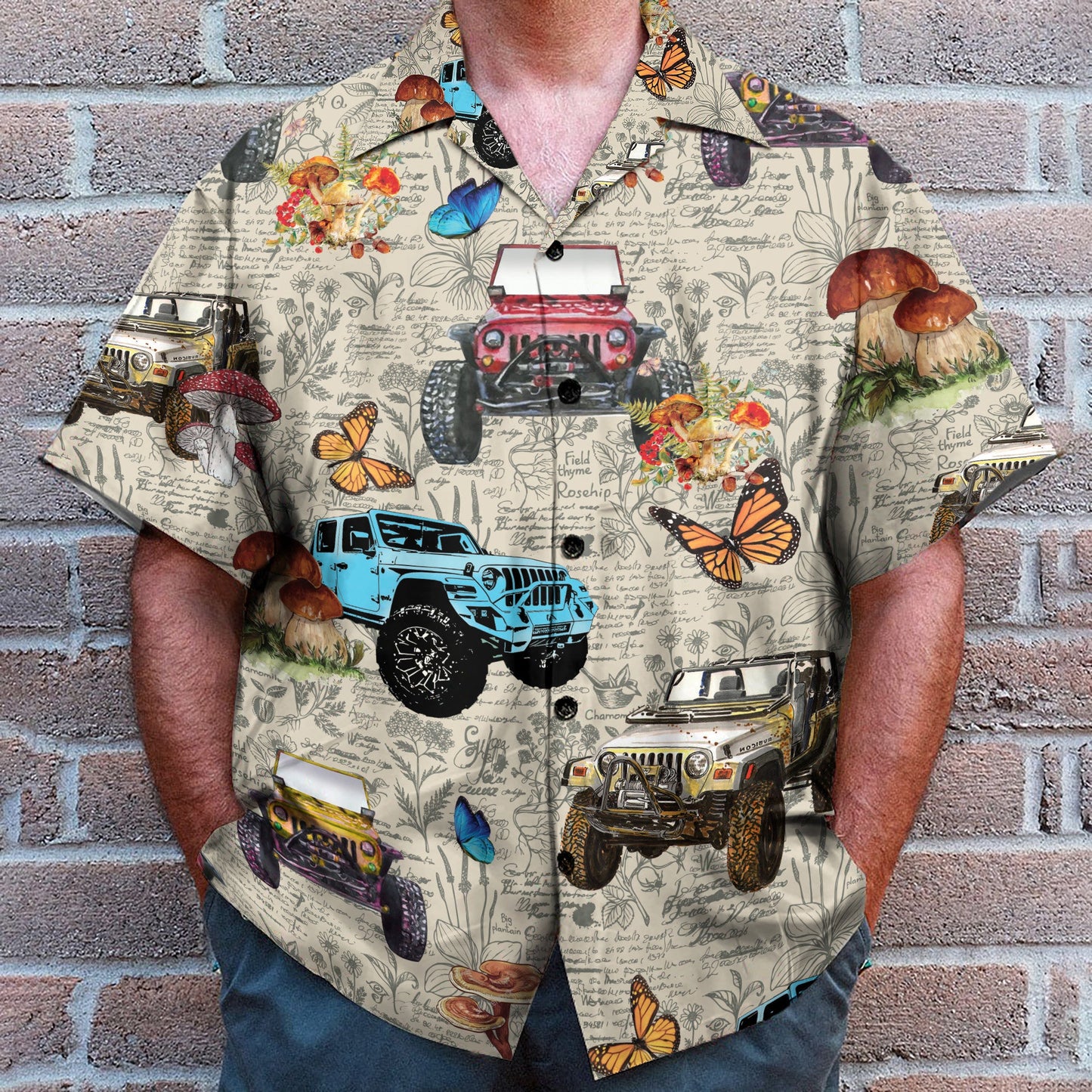 Amazing Insect With Jeep Cars - Hawaiian Shirt