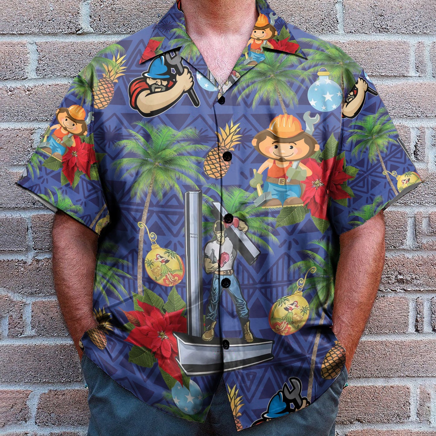 Ironworker Proud Men's Button's Up Shirts - Hawaiian Shirt