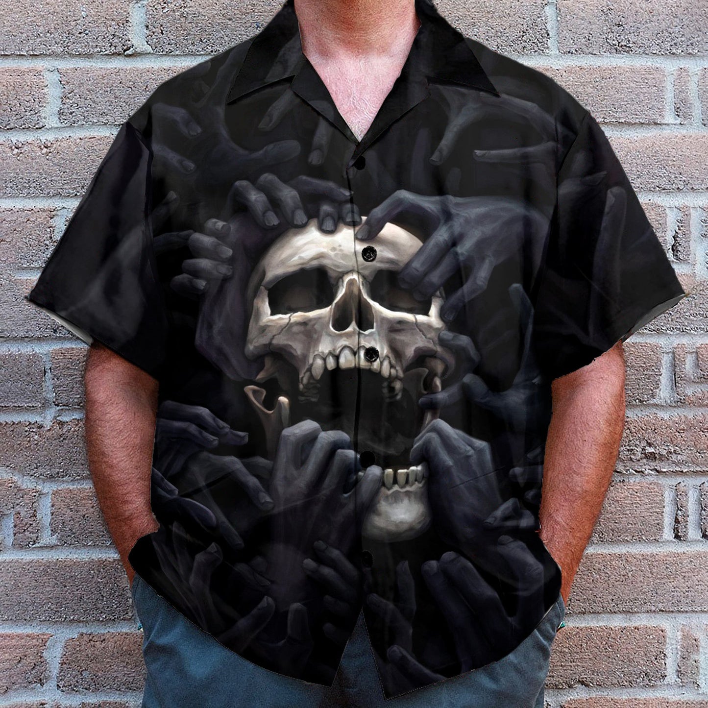 Skull Love Darkness Men's Button's Up Shirts - Hawaiian Shirt