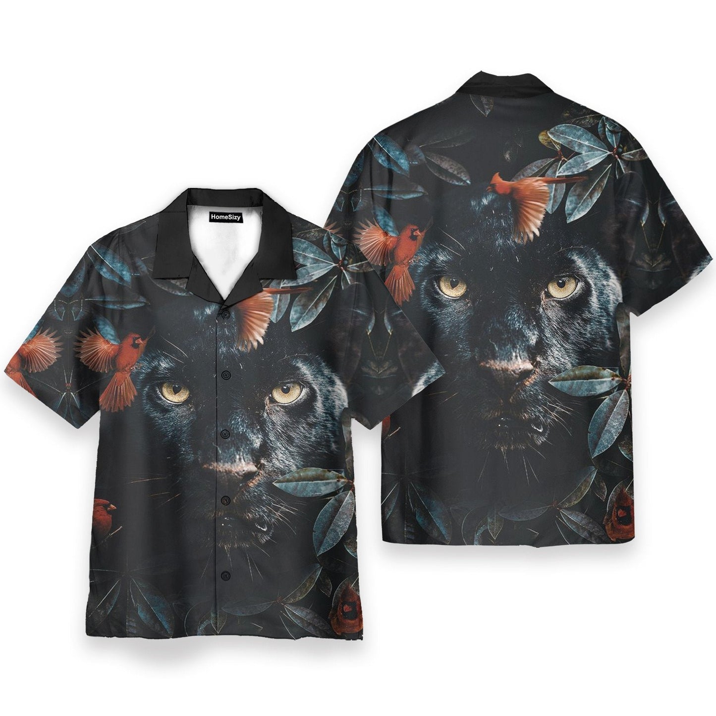 Flower Cardinal Panther - Hawaiian Shirt