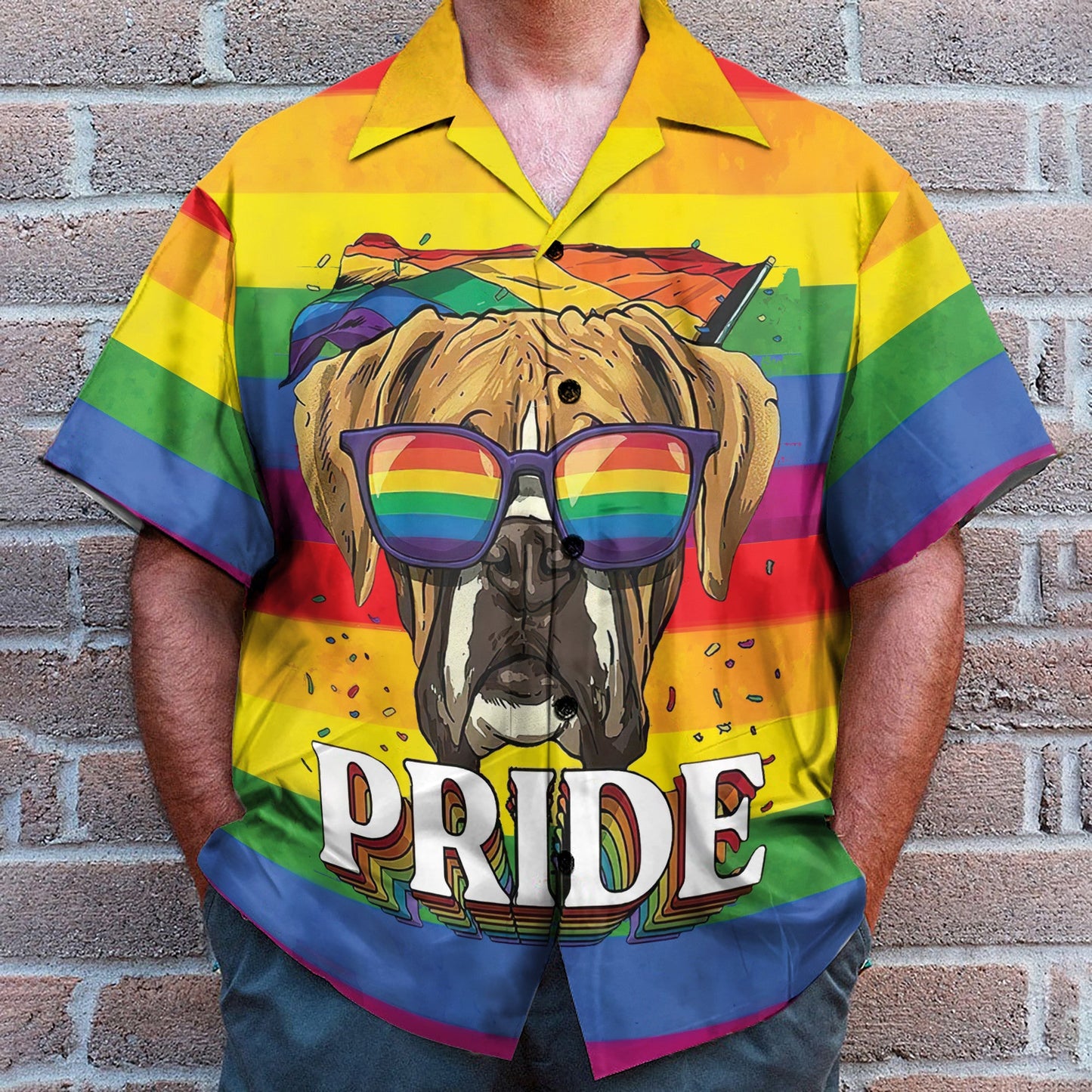 Lgbt Im Proud And So Is My Boxer - Hawaiian Shirt