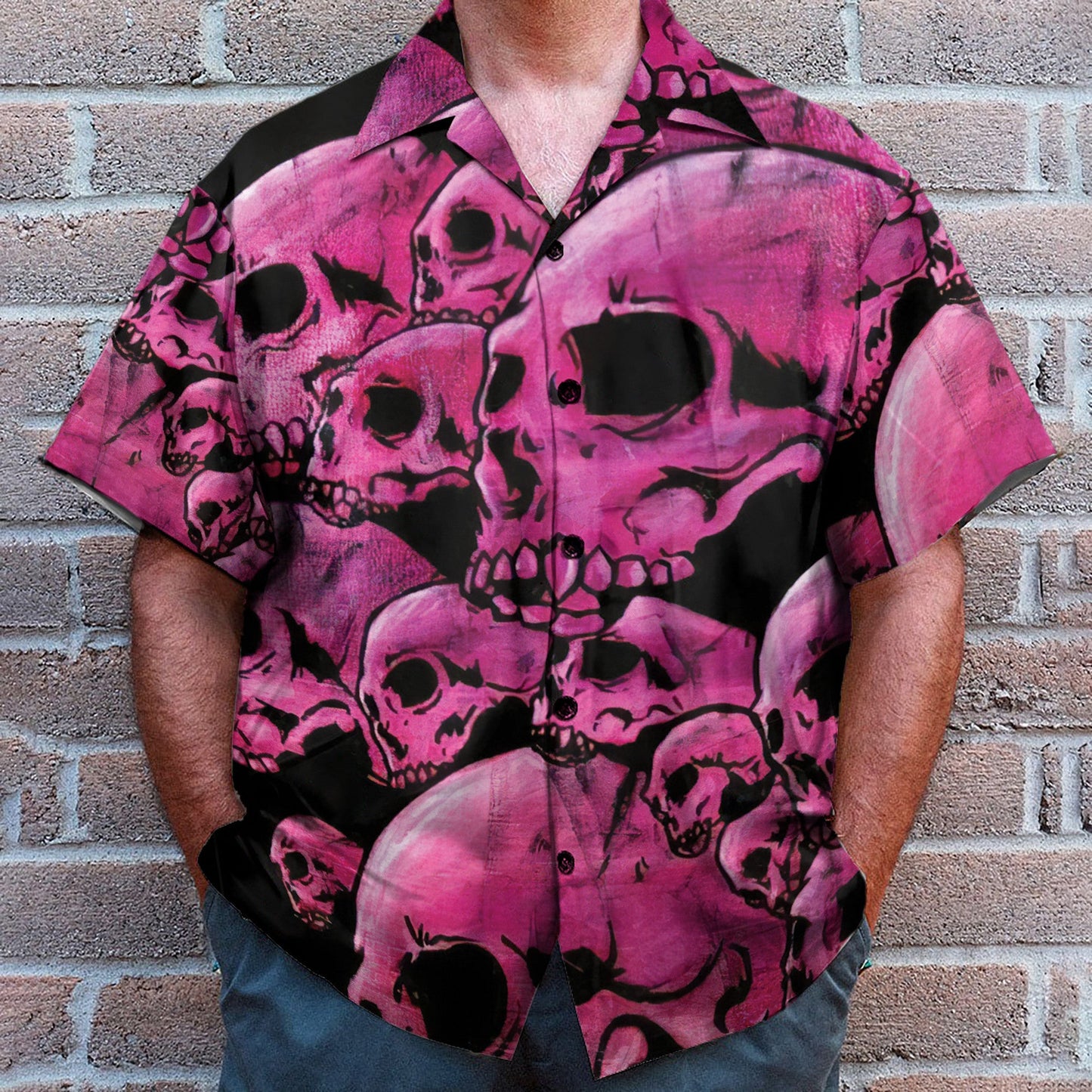 Graphic Purple Skull - Hawaiian Shirt