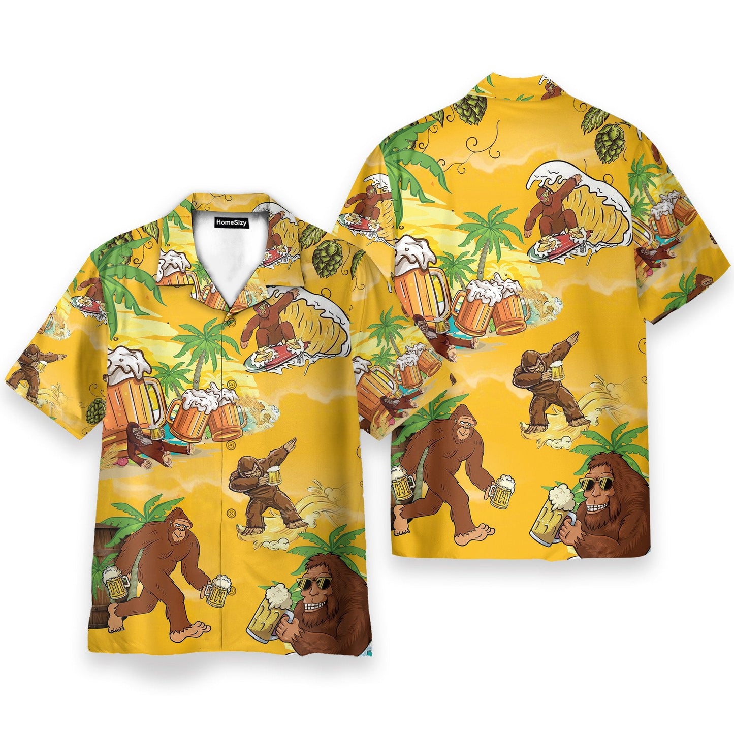 Bigfoot Summer Beer Men's Button's Up Shirts - Hawaiian Shirt