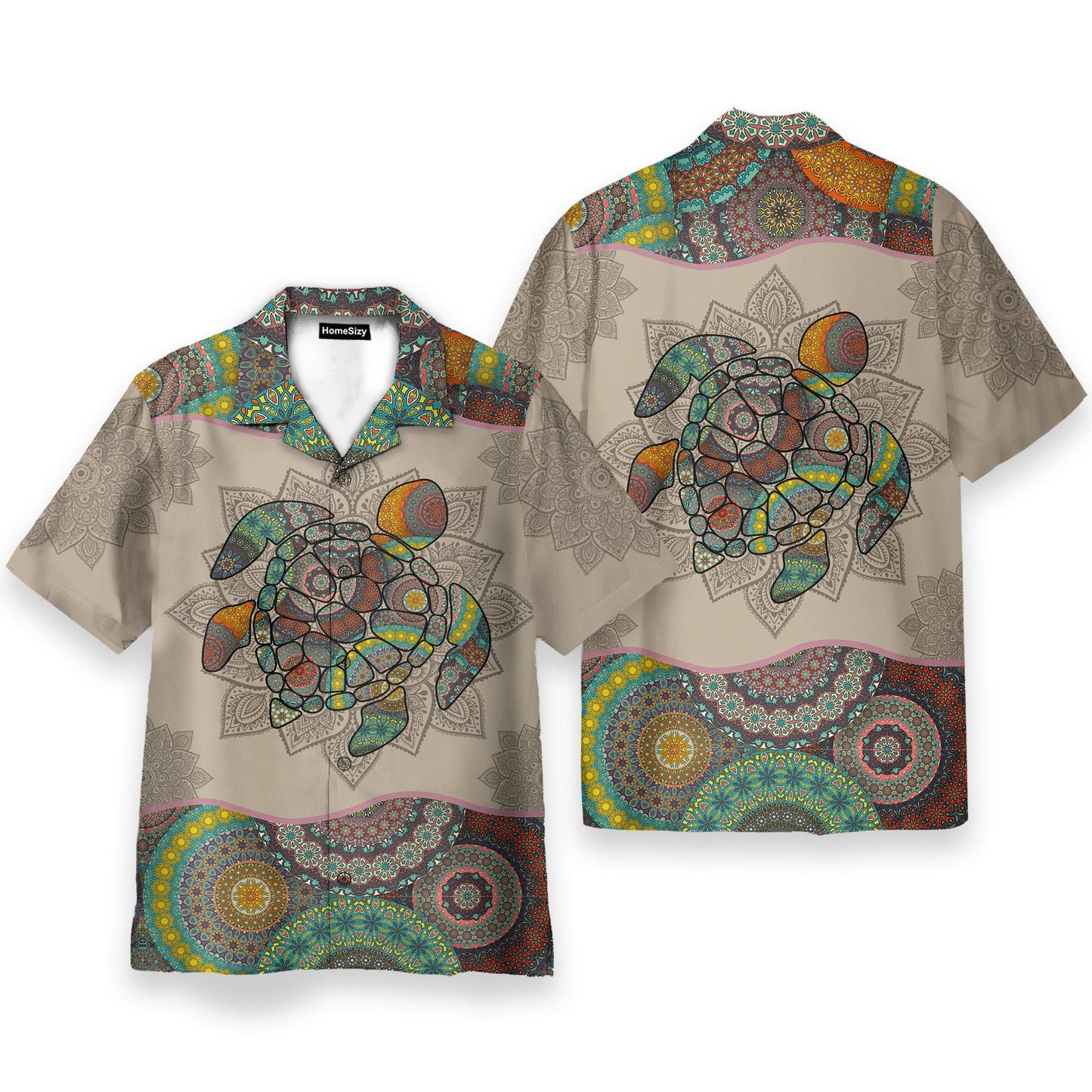 Turtle Mandala Men's Button's Up Shirts - Hawaiian Shirt