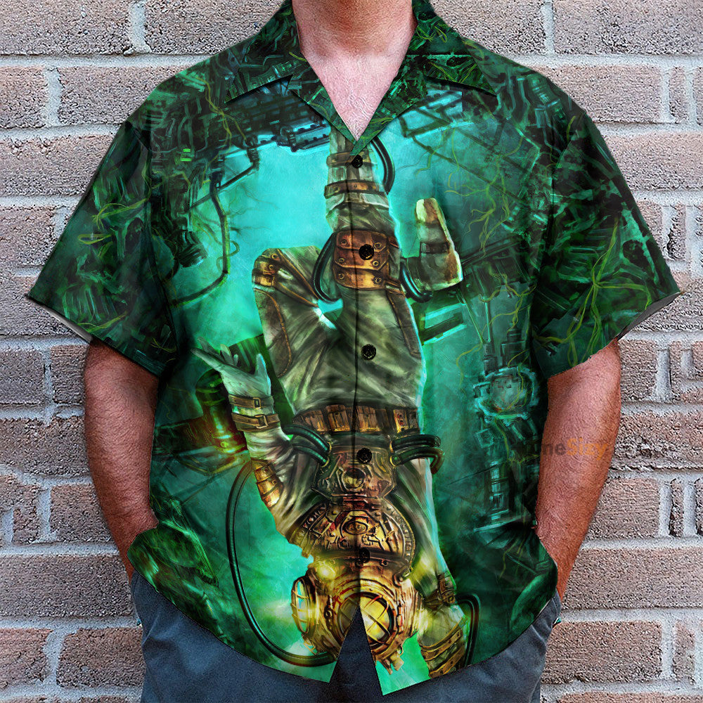 Scuba Diving Into The Ocean - Hawaiian Shirt