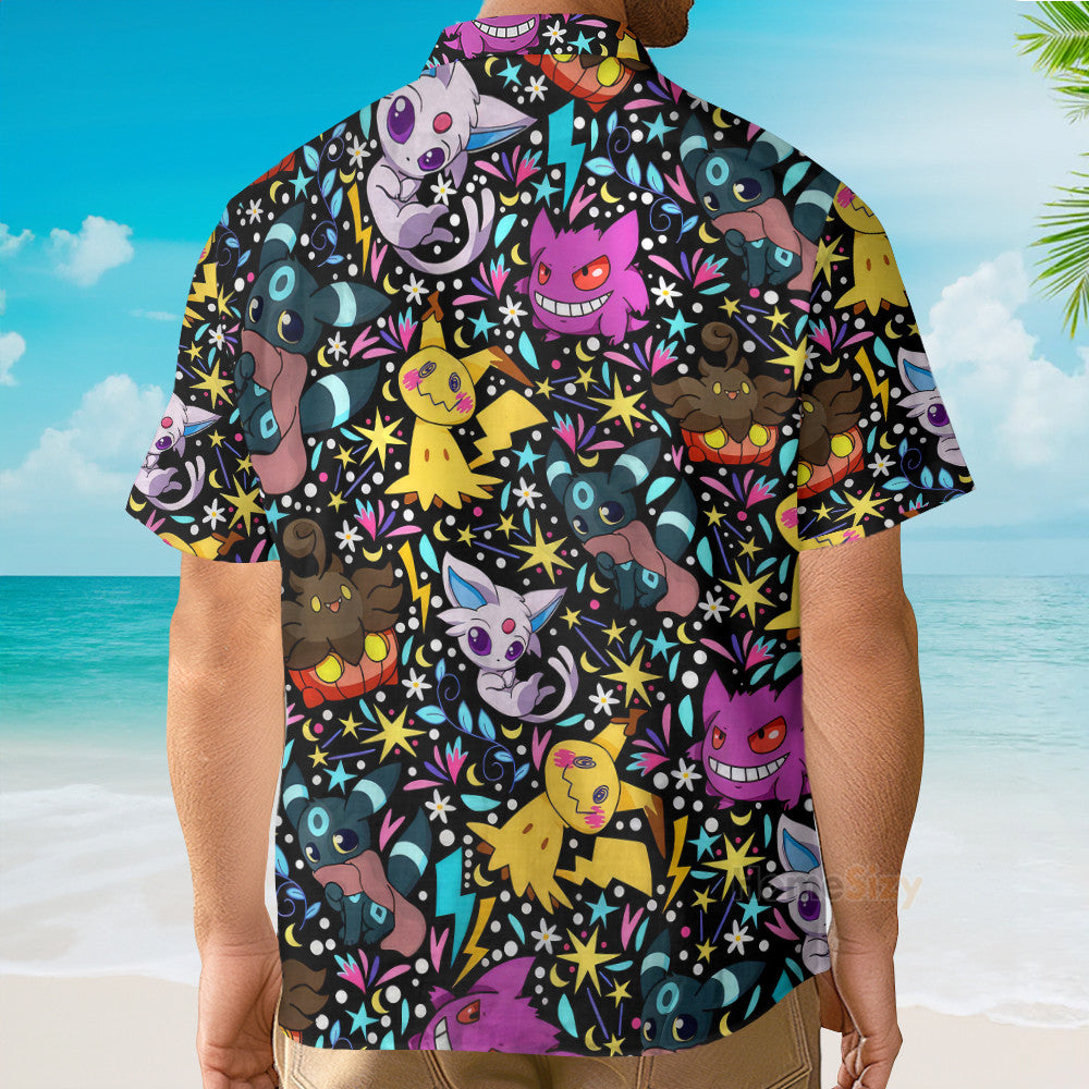 Ghost PoMo Seamless Pattern - Hawaiian Shirt