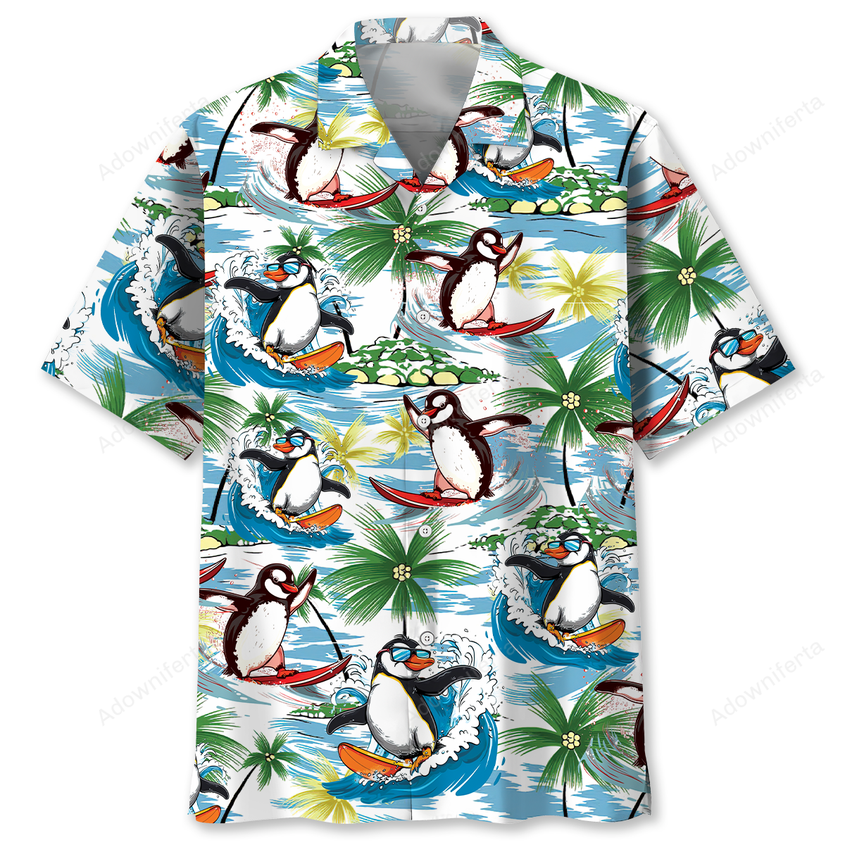 Funny Hawaiian Shirt 4Th Of July, Penguins Hawaiian Shirt Independence Day, Penguin Lover Gifts