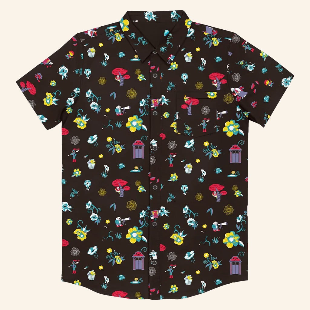 Undertale Merch Underground Garden Button Up Shirt Best Gift For Video Game Lovers - WearandDecor - Tazila