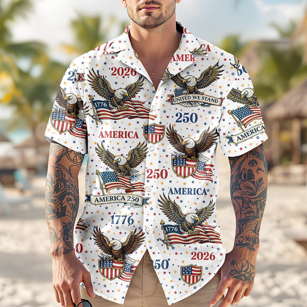 250 Years America 1776-2026 Patriotic Hawaii Shirt America 250 Merchandise Gifts For Patriots - Tazila