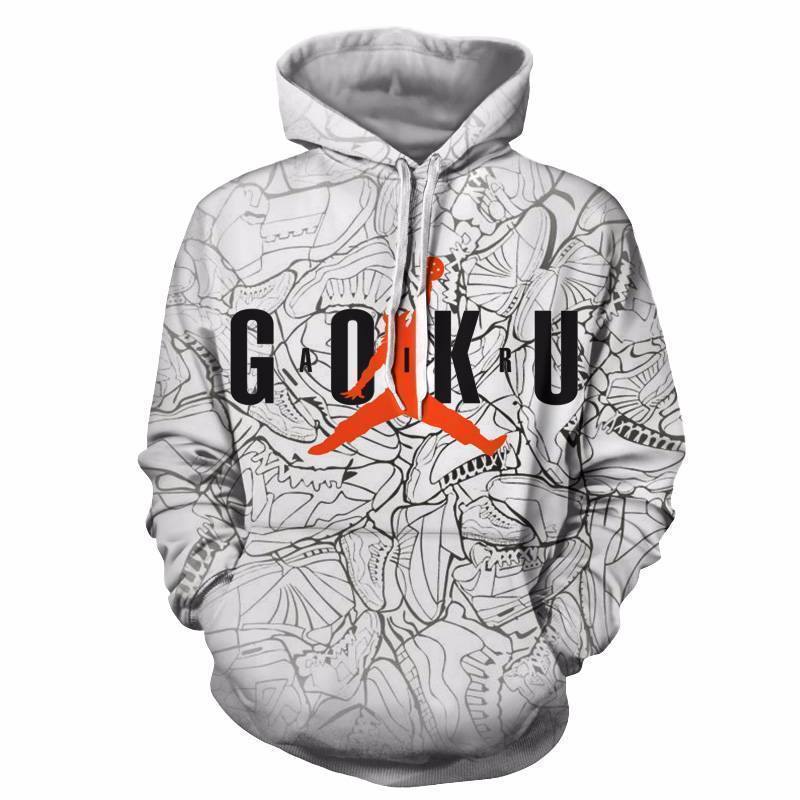 Dragon Ball Z Hoodie Goku Gesture Shoes White Orange Dragon Ball Hoodie Apparel ddult