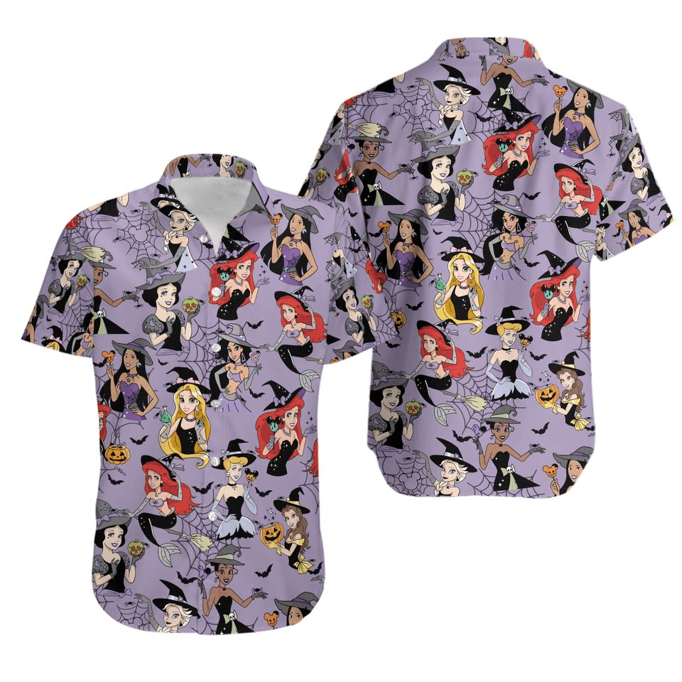 NoClaws Disney Hawaii Shirt Disney Princesses As Witches Hawaiian Shirt Purple Unisex