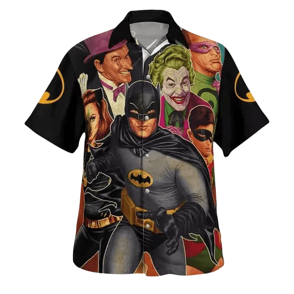 NoClaws Batman Hawaii Shirt DC Vintage Batman And Amazing Characters Hawaiian Shirt Black Unisex