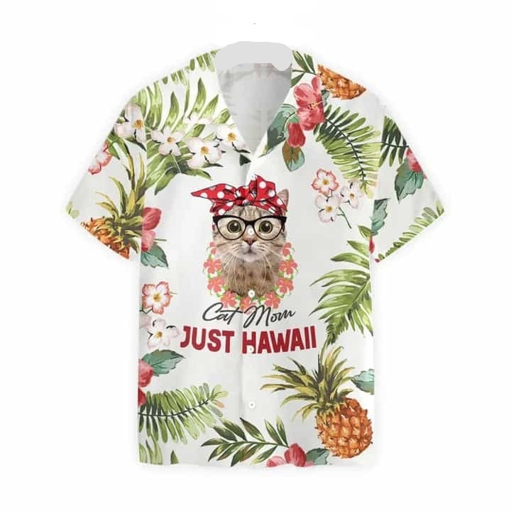 NoClaws Cat Hawaii Shirt Cat Mom Just Hawaii Tropical Flower Hawaiian Shirt Colorful Unisex