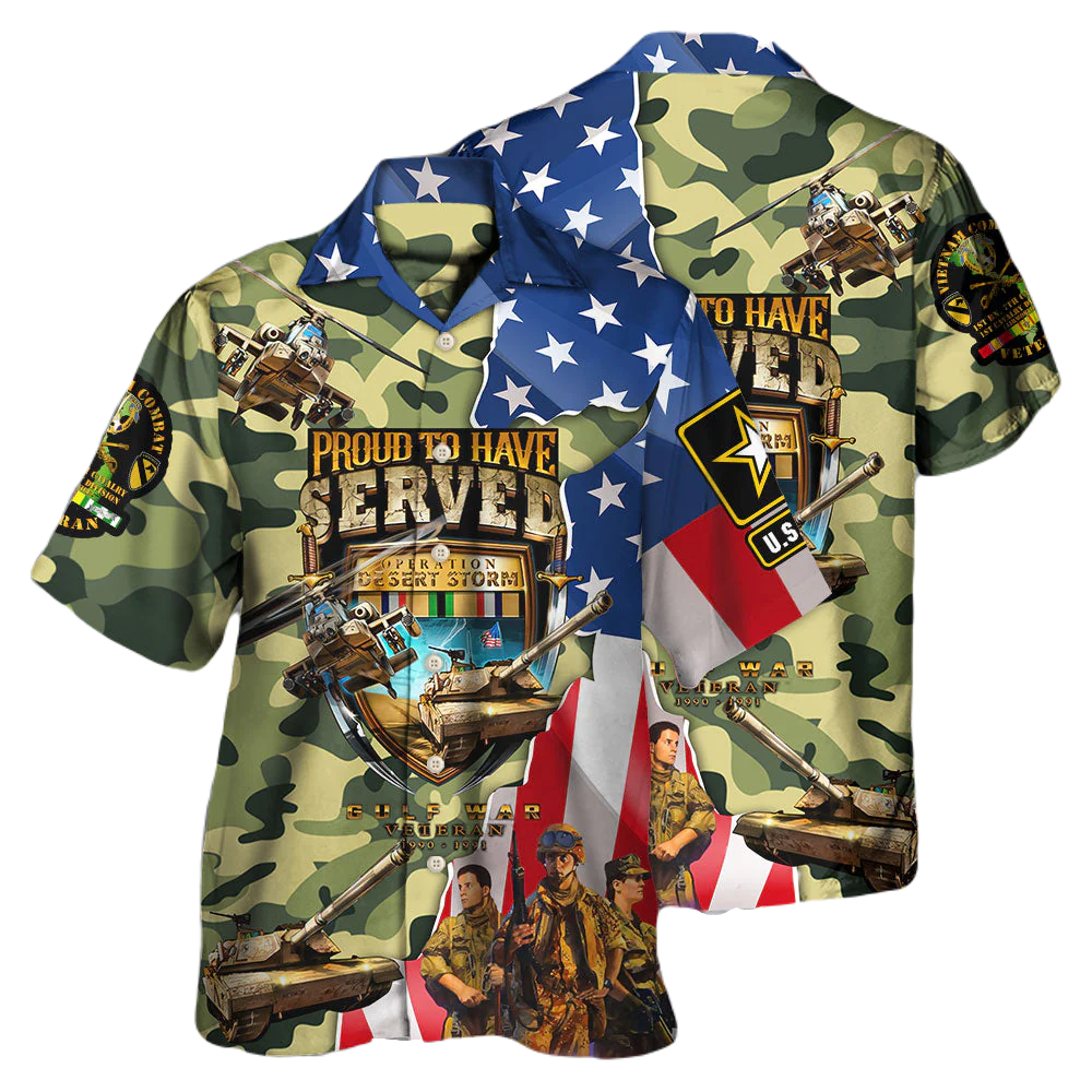 NoClaws Veteran Hawaii Shirt Operation Desert Storm Veteran Hawaiian Shirt Colorful Unisex
