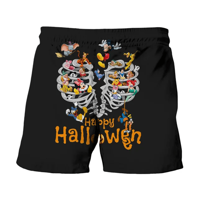 Disney Shorts Disney Characters Happy Halloween Beach Shorts Black