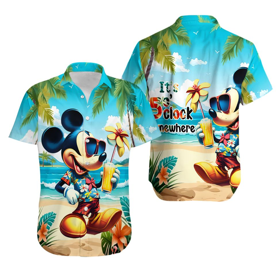 NoClaws MM Hawaii Shirt Disney MM It's 5 O Clock Somewhere Hawaiian Shirt Colorful Unisex