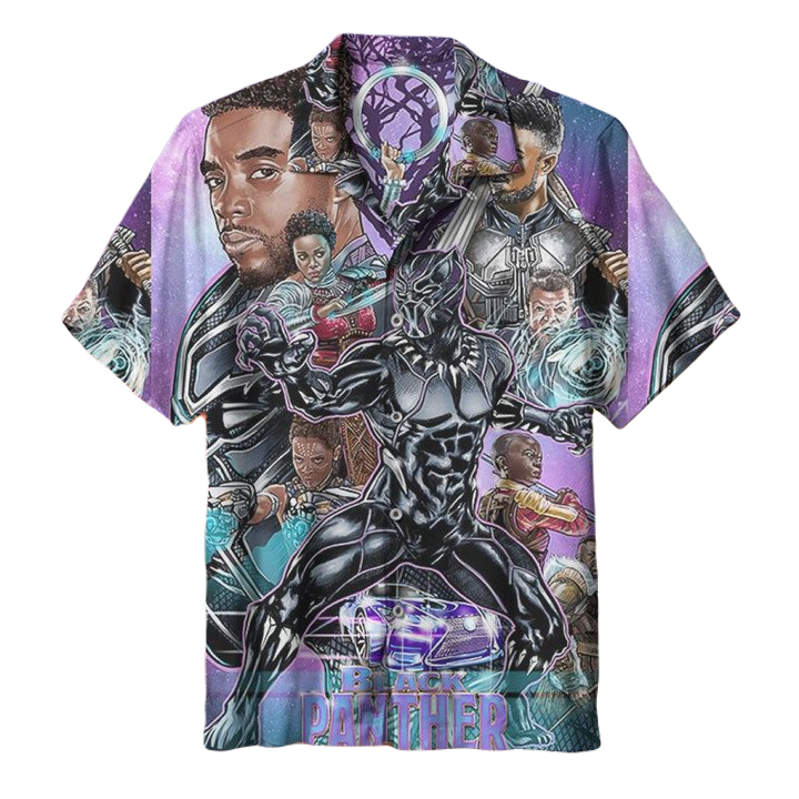NoClaws Black Panther Hawaii Shirt Marvel Black Panther The Movie Graphic Aloha Shirt Colorful Unisex Adults New Release