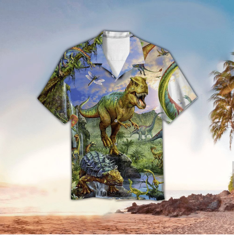 NoClaws Jurassic Park Hawaiian Shirt Jurassic T-rex Dinosaur Vintage Hawaii Shirt Jurassic Park Aloha Shirt