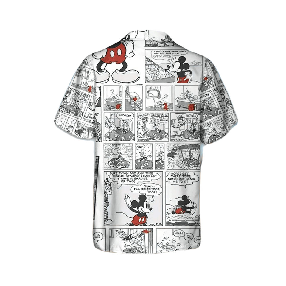 NoClaws MM Hawaii Shirt Disney Retro Comic MM Pattern Hawaiian Shirt White Unisex