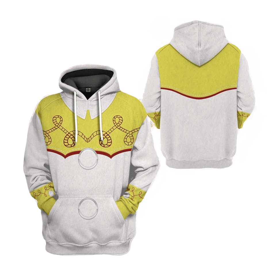 Toy Story Hoodie DN Toy Story Jesssie Costume Hoodie White Yellow Unisex