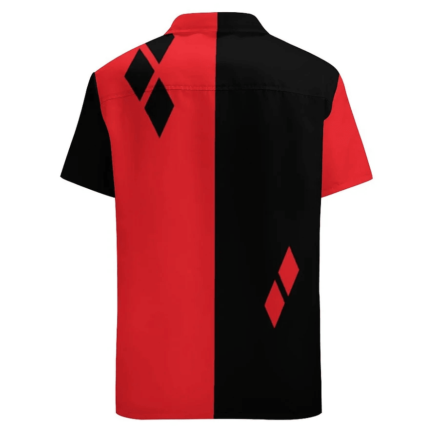 Harley Quinn Hawaii Shirt DC Adventures Harley Quinn Clothes Pattern Hawaiian Shirt Black Red Unisex