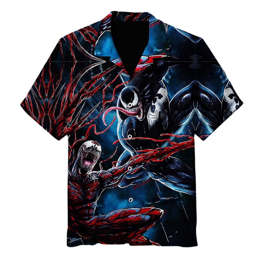 Venom Hawaii Shirt Disney Venom Let There Be Carnage Hawaiian Shirt Black Red Unisex