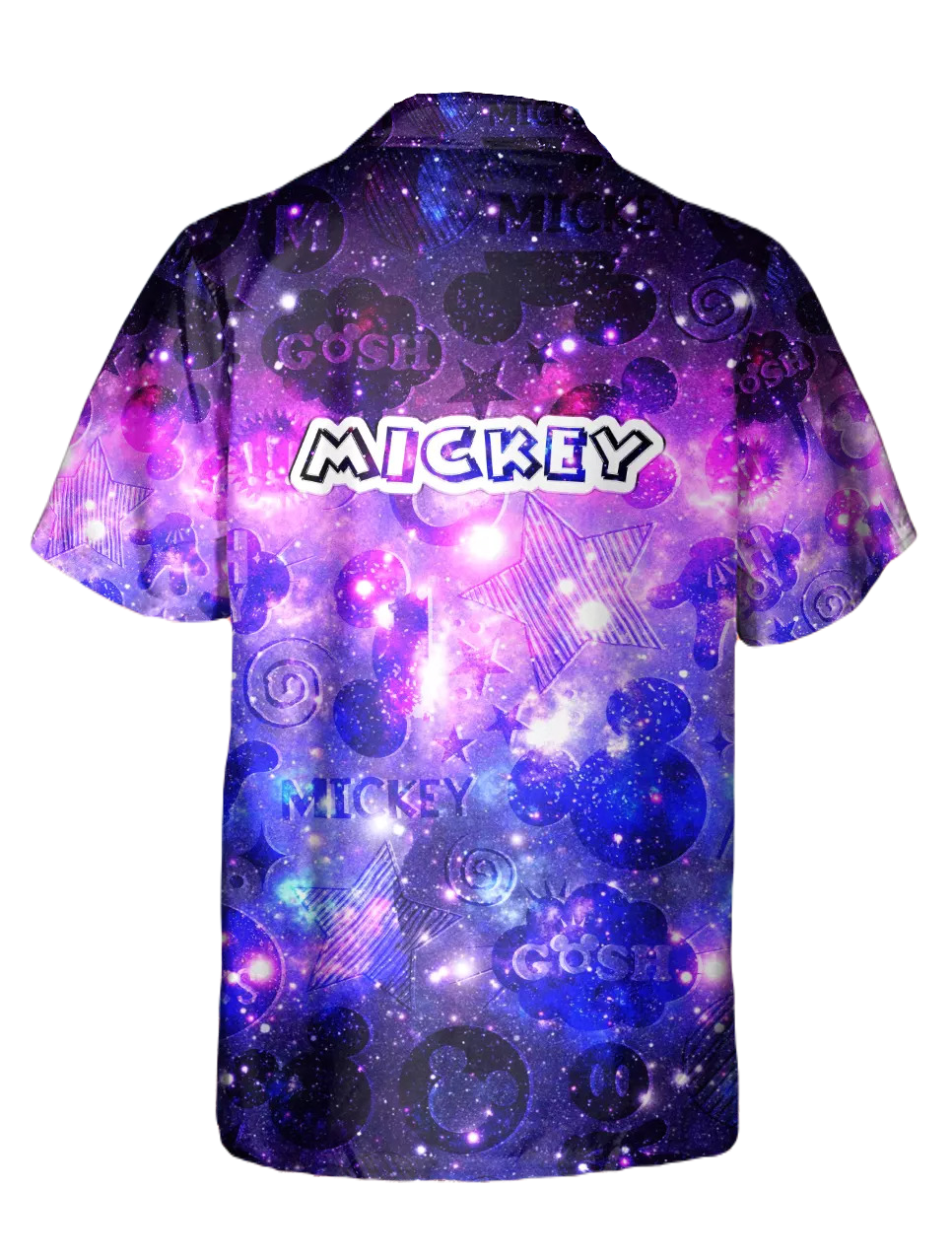 NoClaws MM Hawaii Shirt Disney Gosh MM Galaxy Pattern Hawaiian Shirt Purple Blue Unisex