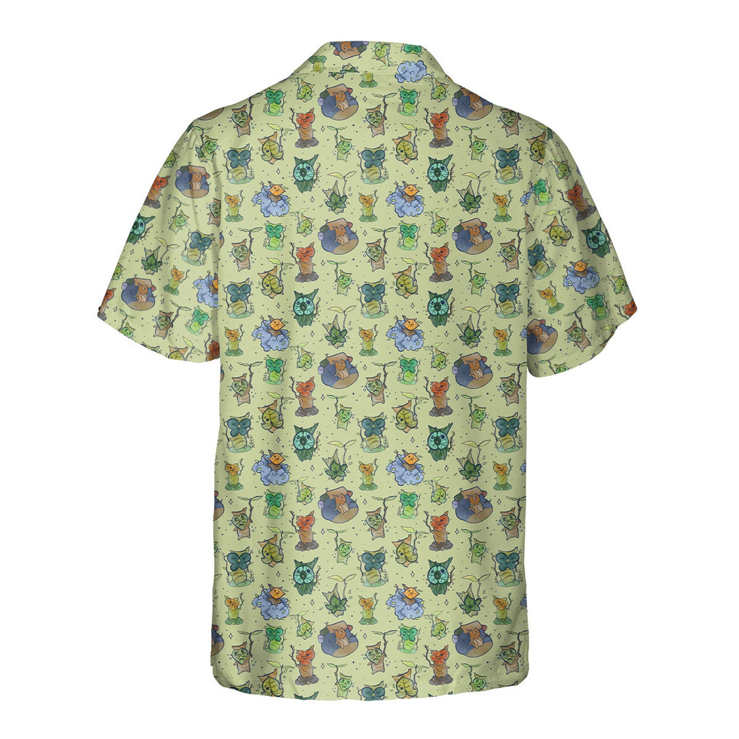NoClaws Legend Of Zelda Hawaii Shirt Legend Of Zelda Korok Creature Pattern Hawaiian Shirt Green Unisex