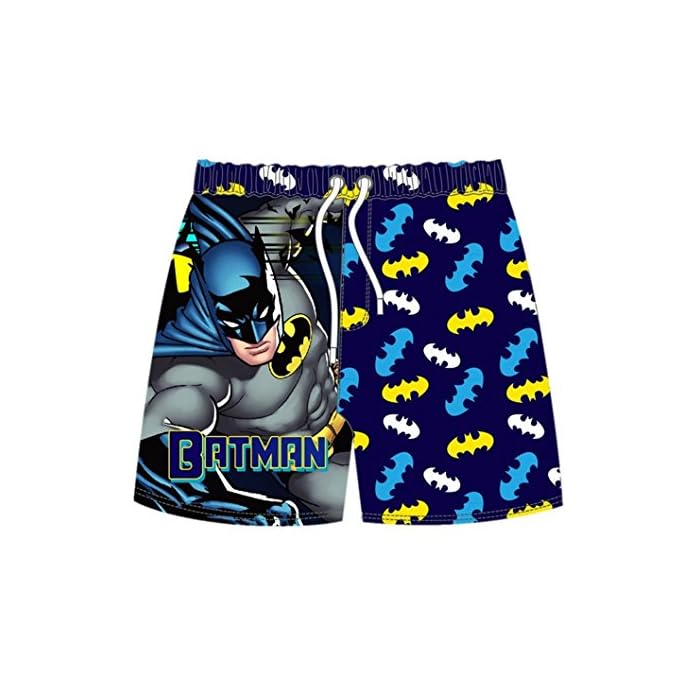 Batman Shorts Comic Batman Graphic and Symbol Pattern Beach Shorts Blue Yellow