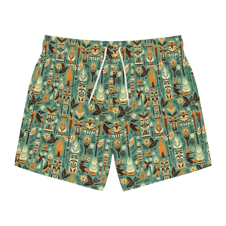 Disney Shorts Disney Enchanted Tiki Room Pattern Beach Shorts Green