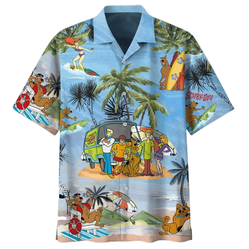 NoClaws Scooby-Doo Hawaiian Shirt Scooby-Doo And Team On Vacation On The Beach Hawaii Shirt Amazing Scooby-Doo Aloha Shirt