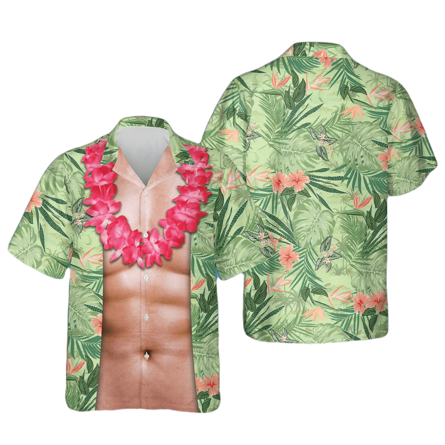 NoClaws Funny Hawaii Shirt Funny Ab With Tropical Pattern Costume Hawaiian Shirt Colorful Unisex